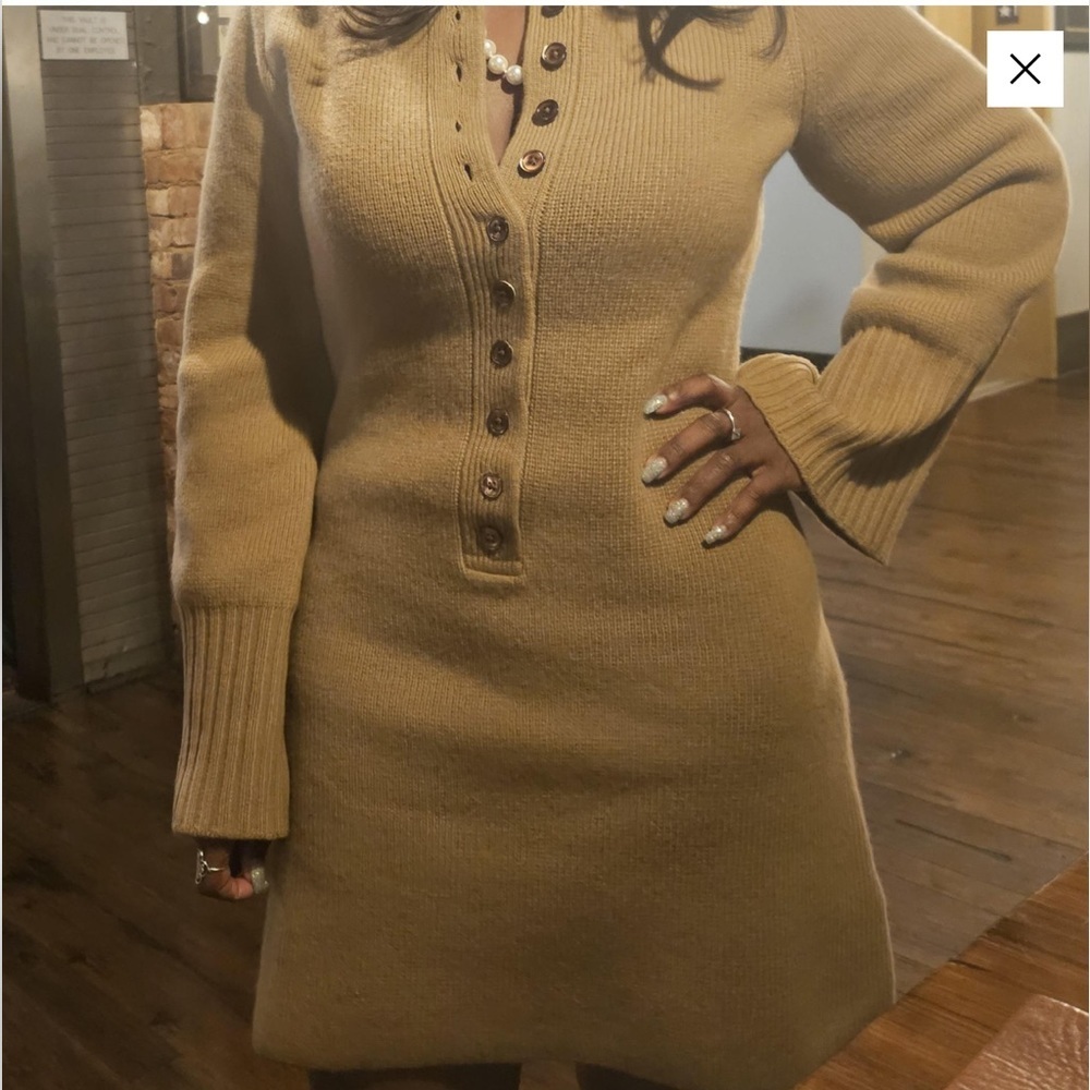 Jcrew Spring Street cashmere polo sweater-dress in Black, size L, NWT - Picture 9 of 10